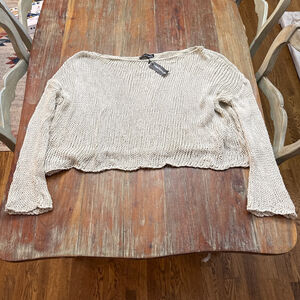 PRETTYLITTLETHING Stone Fisherman Knit Jumper Crew Neck Sweater Plus Size 18 NWT